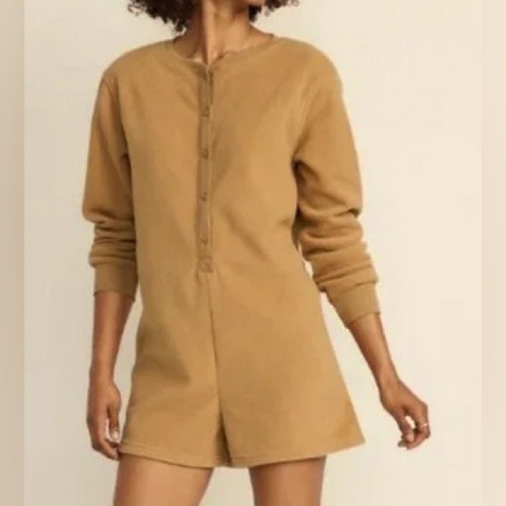 XXL tall 3.5” inseam fleece Henley romper Old Navy